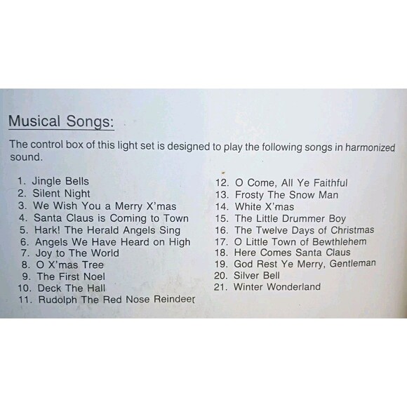 VTG 40 Musical Bell Lights in Motion Christmas Tree 21 Songs + 7 Light Functions - Picture 8 of 9